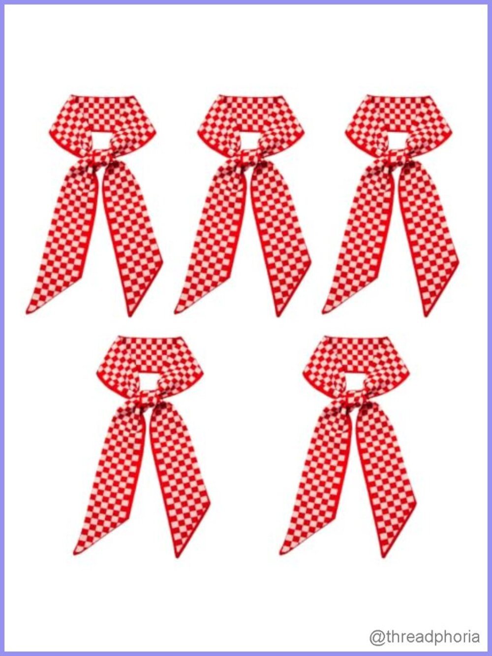 Set of 5 Skinny Stripe Scarves for Women - Bag Scarf, Hair Ribbon, Necktie, Sash